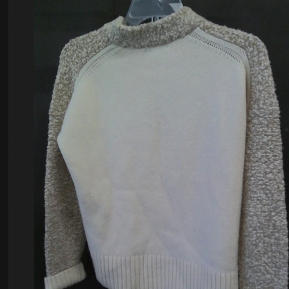 Rag & Bone tan white MERINO wool over-size sweater xxs cy - Picture 3 of 11